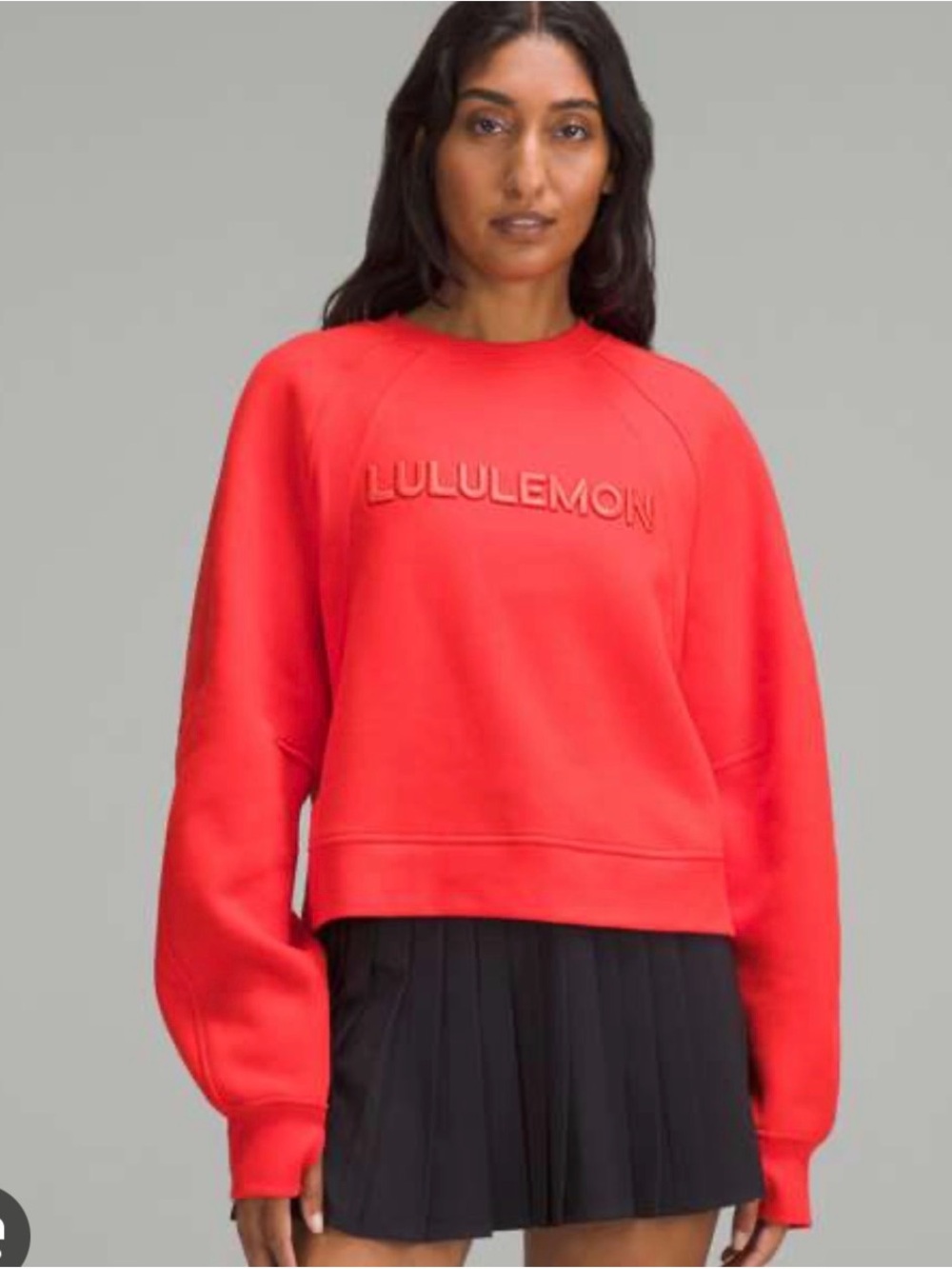 lululemon athletica Women's Red Crewneck Logo Sweatshirt